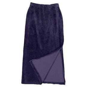 Free People Helen Purple Ribbed Velour Tube Midi‎ Skirt Womens S Stretch Slit